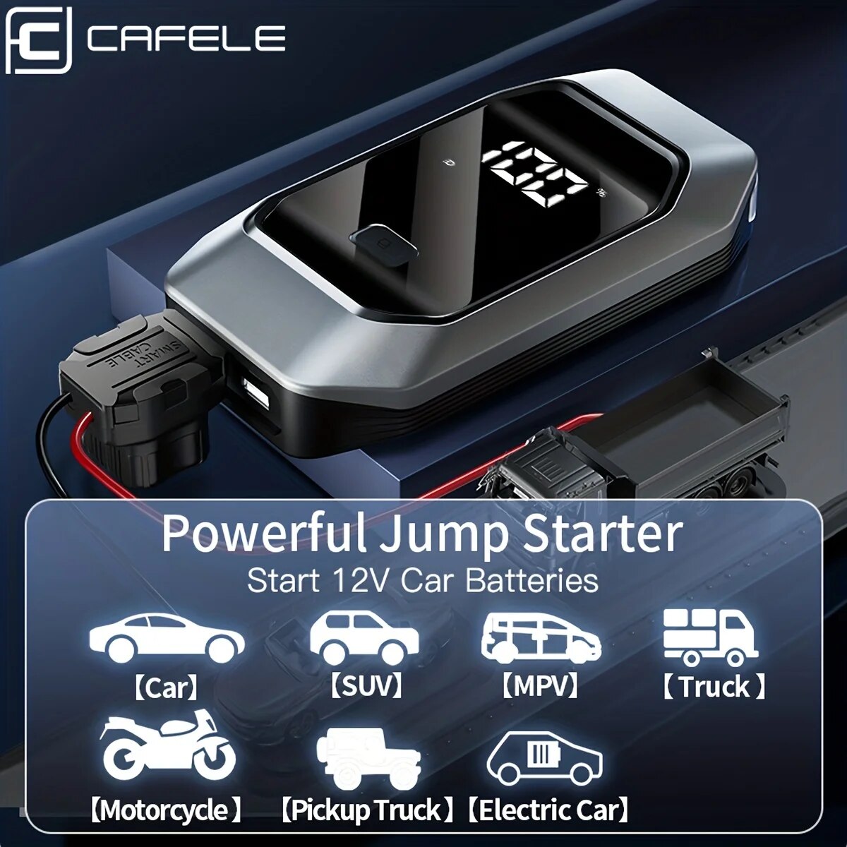 12000mAh Car Jump Starter Device Portable Power Bank 12v Automotive Battery Charger Emergency Booster For Car Start