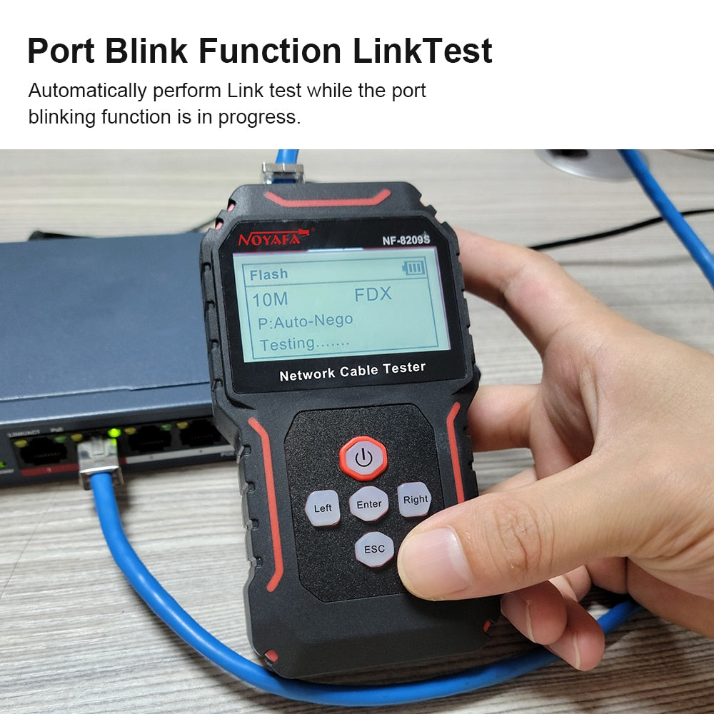Network Cable Tracker NOYAFA NF-8209S Lan Measure Tester Network Tools LCD Display Measure Length Wiremap Tester Cable Tracker