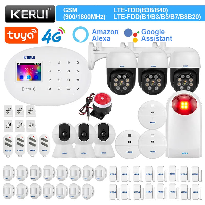 KERUI W204 Security Protection 4G WIFI Alarm for Home Control Kit Tuya Smart/Smart Life Alarm System Motion Sensor  Detector
