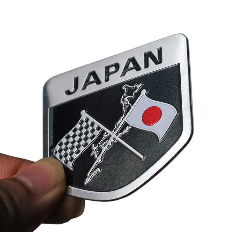Japan Japanese Flag Shield Emblem Metal Badge Car Truck Motorcycle Sticker Auto Car Accessories Decoration Universal