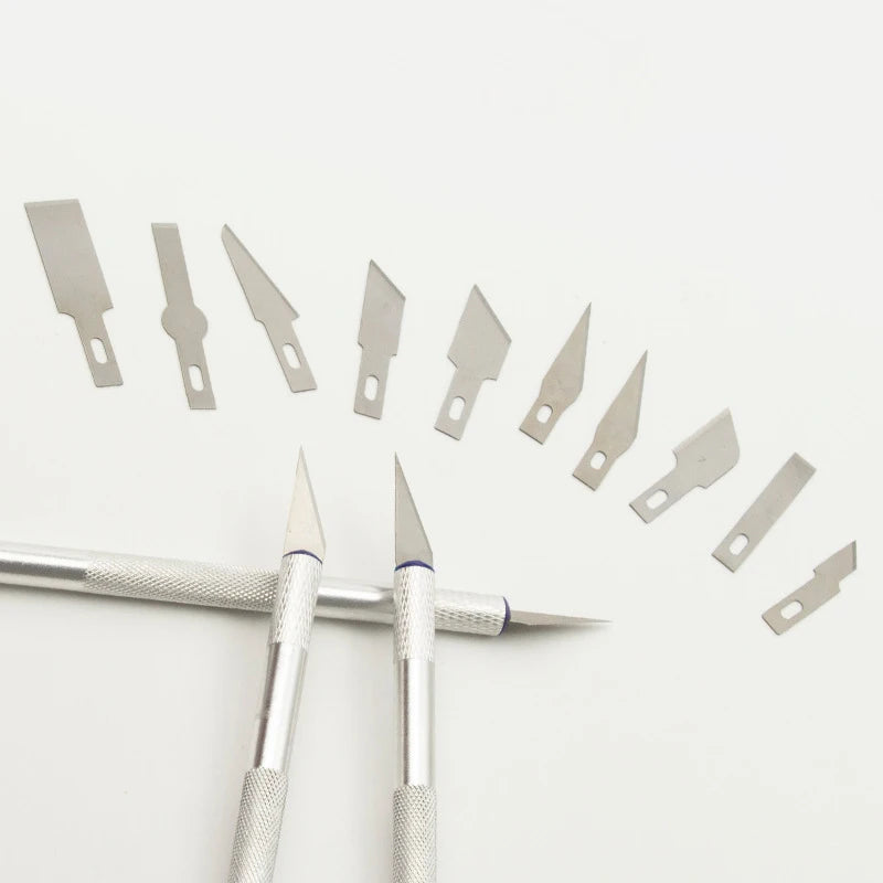 13Pcs Carving Knife Craft Sculpture Paper Cutting Blade Precision Engraving Cutter Non-Slip Hand Tool DIY Art Hobby Repair Set
