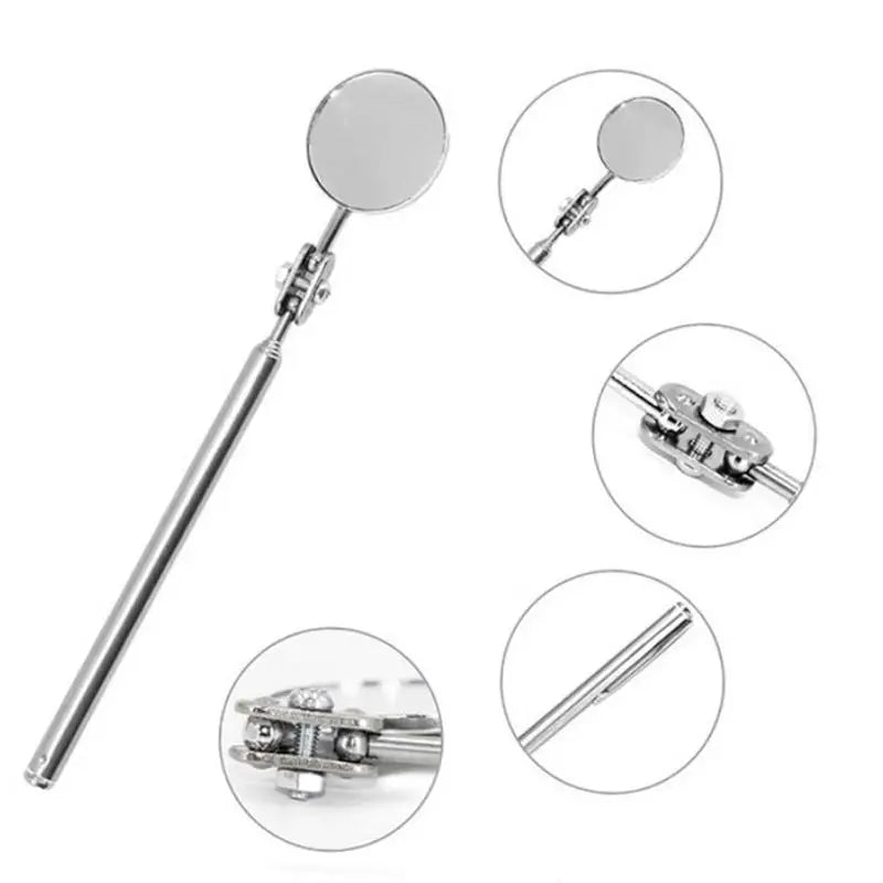 Telescoping Inspection Mirror Round Mirror Inspection Tool For Checking Observing Vehicle Small Part Eyelashes Mouths Cars
