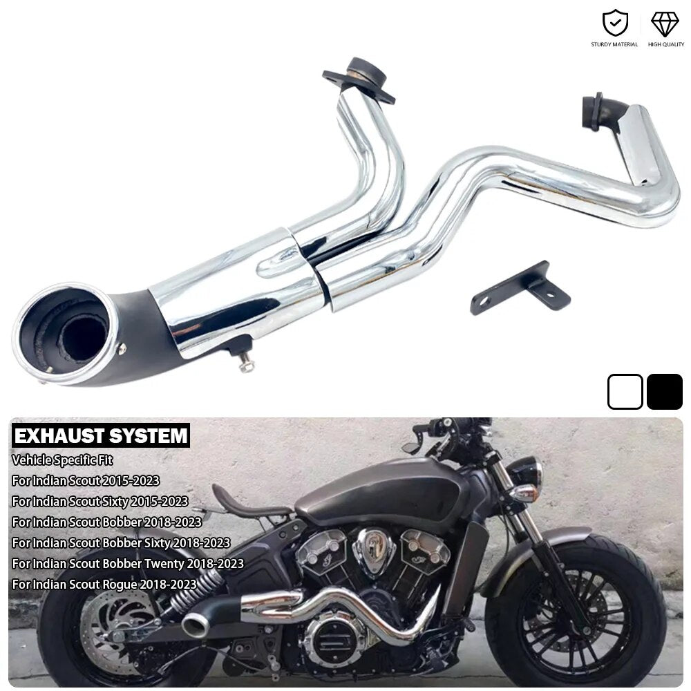 Motorcycle 2-into-1 Exhaust Full System Muffler 2 In 1 Silencer DB Killer For Indian Scout Sixty Bobber Twenty Rogue 2015-2023