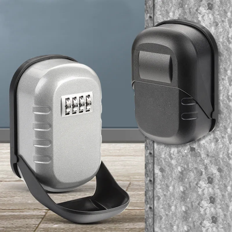 Key Safe Box Wall Mounted Aluminum alloy Key Lock Box 4 Digit Combination Key Storage Lock Box Indoor Outdoor Keys Storage Box
