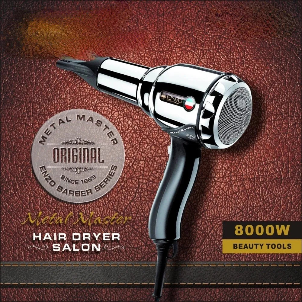 8000W Metal Body Salon Professional Hair Dryer 5 Gears Strong Wind Anion Hairs Dryer Personal Hair Care With Nozzle Blow Drier