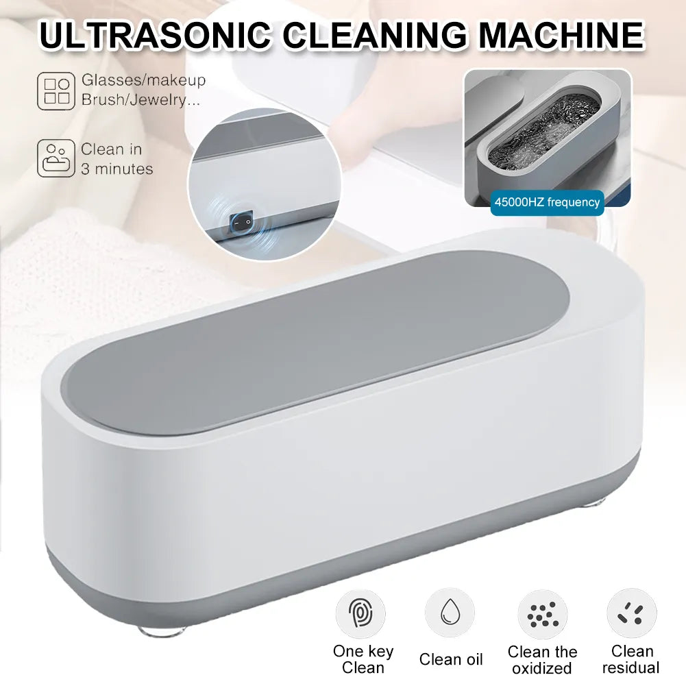 Ultrasonic Cleaning Machine High Frequency Vibration Wash Cleaner Portable Washing Jewelry Glasses Watch Washing Small Ring