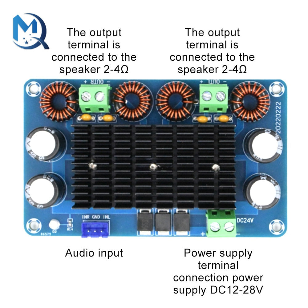 150W+150W High-Power Subwoofer Amplifier Board Sound DC 24V Output Home Theater Audio Stereo Equalizer Amp Audio Amplifier