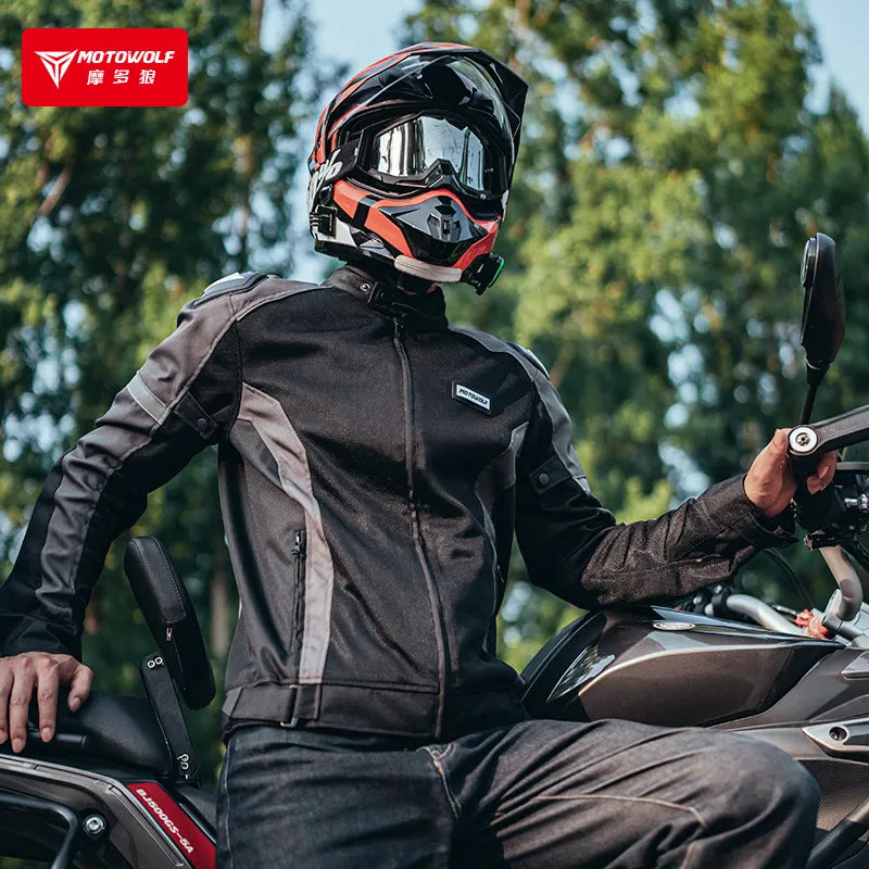 Motowolf Motorcycle Riding Suit Four Seasons Men's Motorcycle Riding Equipment Anti Off Road Racing Suit Waterproof