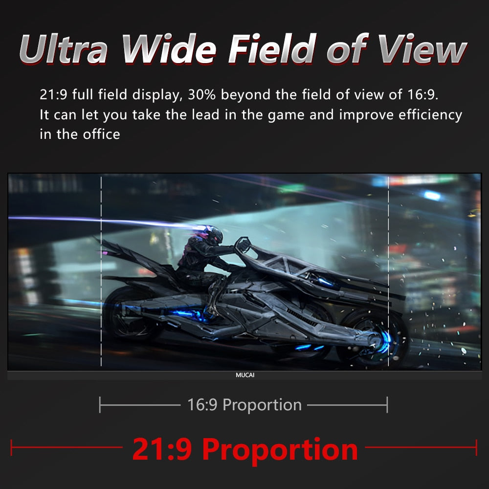 MUCAI 29 Inch Monitor Quasi-2K 120Hz WFHD Wide Display 21:9 IPS Desktop LED Not Curved Gamer Computer Screen DP/2560*1080