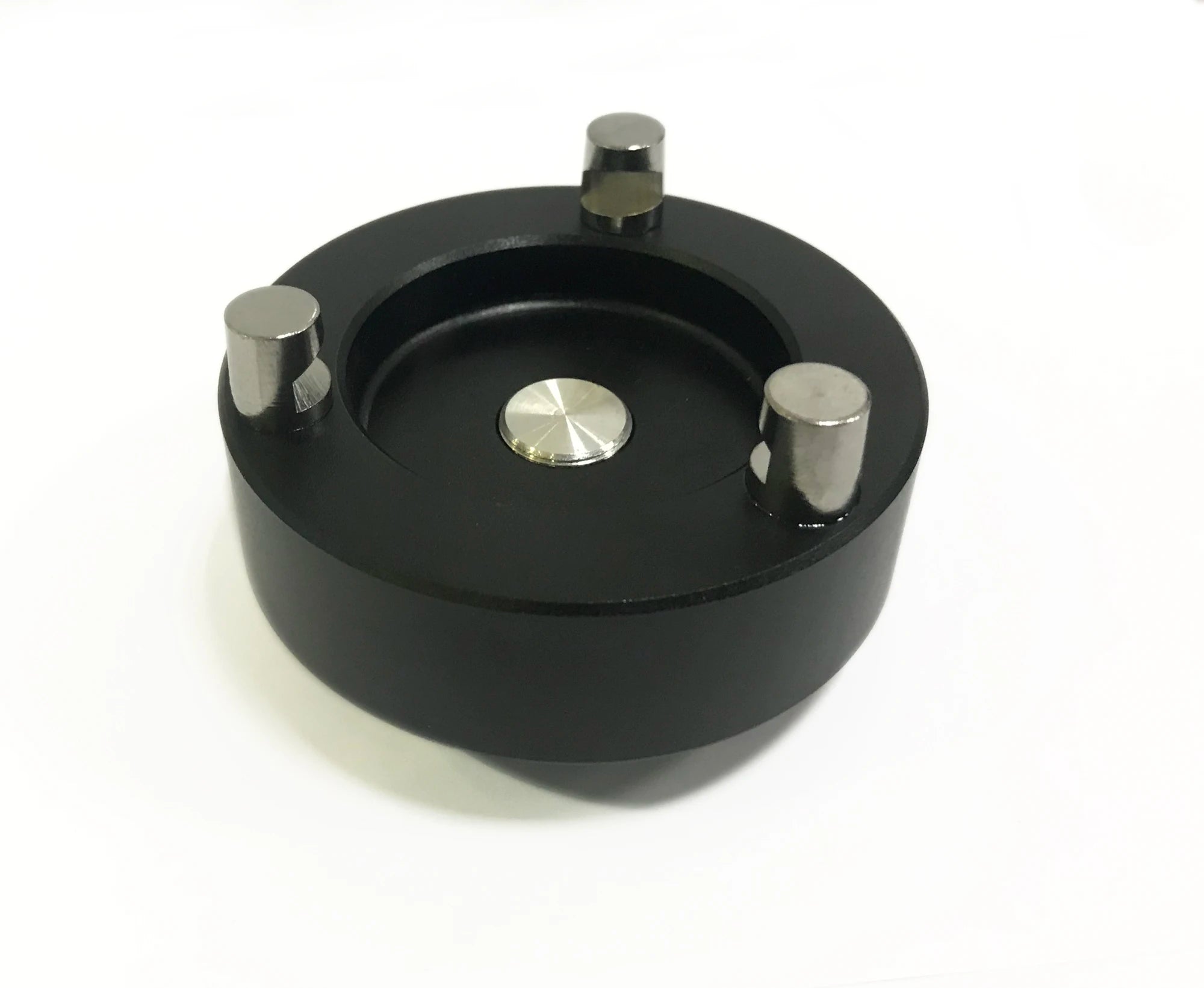 Black Fixed Type Three-Jaw Tribrach Adapter with 5/8"x11 Mount Rotate Screw for GPS Prisms Surveying Adaptor for Top  Leica