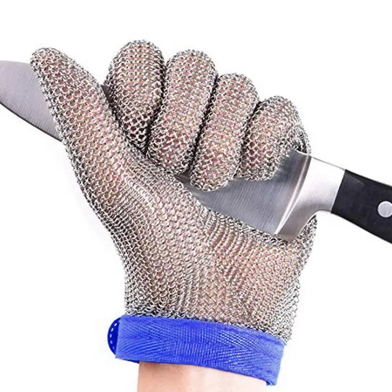 1pc Stainless Steel Grade 5 Anti-cut Wear-resistant Slaughter Gardening Hand Protection Labor Insurance Steel Wire Gloves