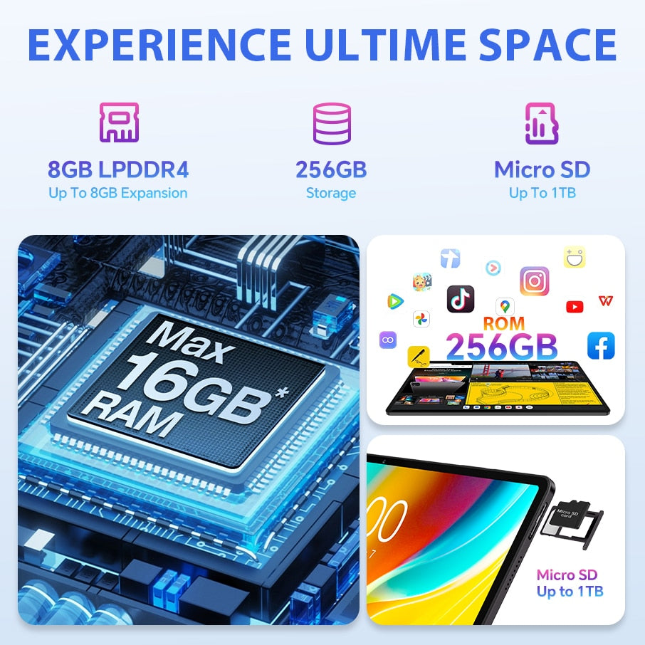 【World Premiere】Teclast T40Air Tablet Android 10.4'' 2K FHD Display 8GB+256GB Tablet Android 13 Unisoc T616 Octa Core 4G LTE PC