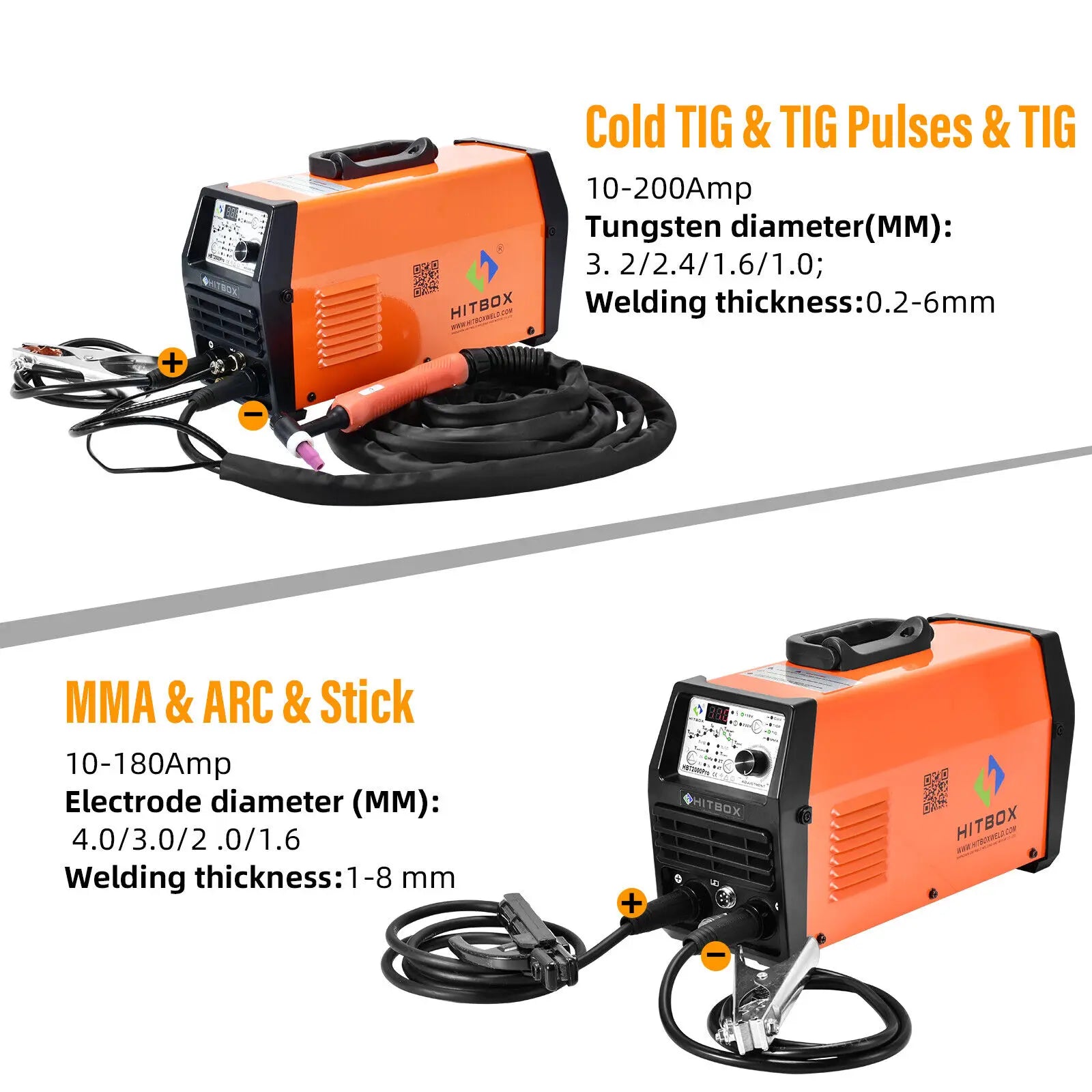 HITBOX HBT2000P TIG Welding Machine Hot/TIG/Pulse Cold Welding TIG Welder Suitable for Thin Plate MOS Tube Multifunctional