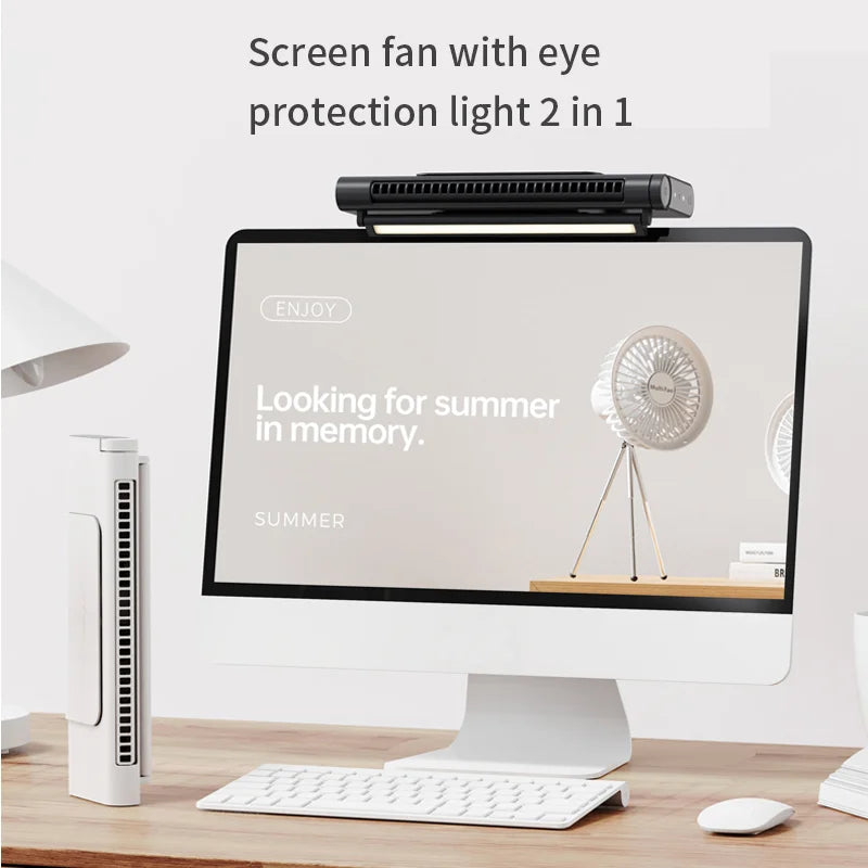 Xiaomi Air Conditioner Rechargeable Electric Fan Adjustable Cooler with Night Light Office Quiet Ceiling Fan Hanging on Screen