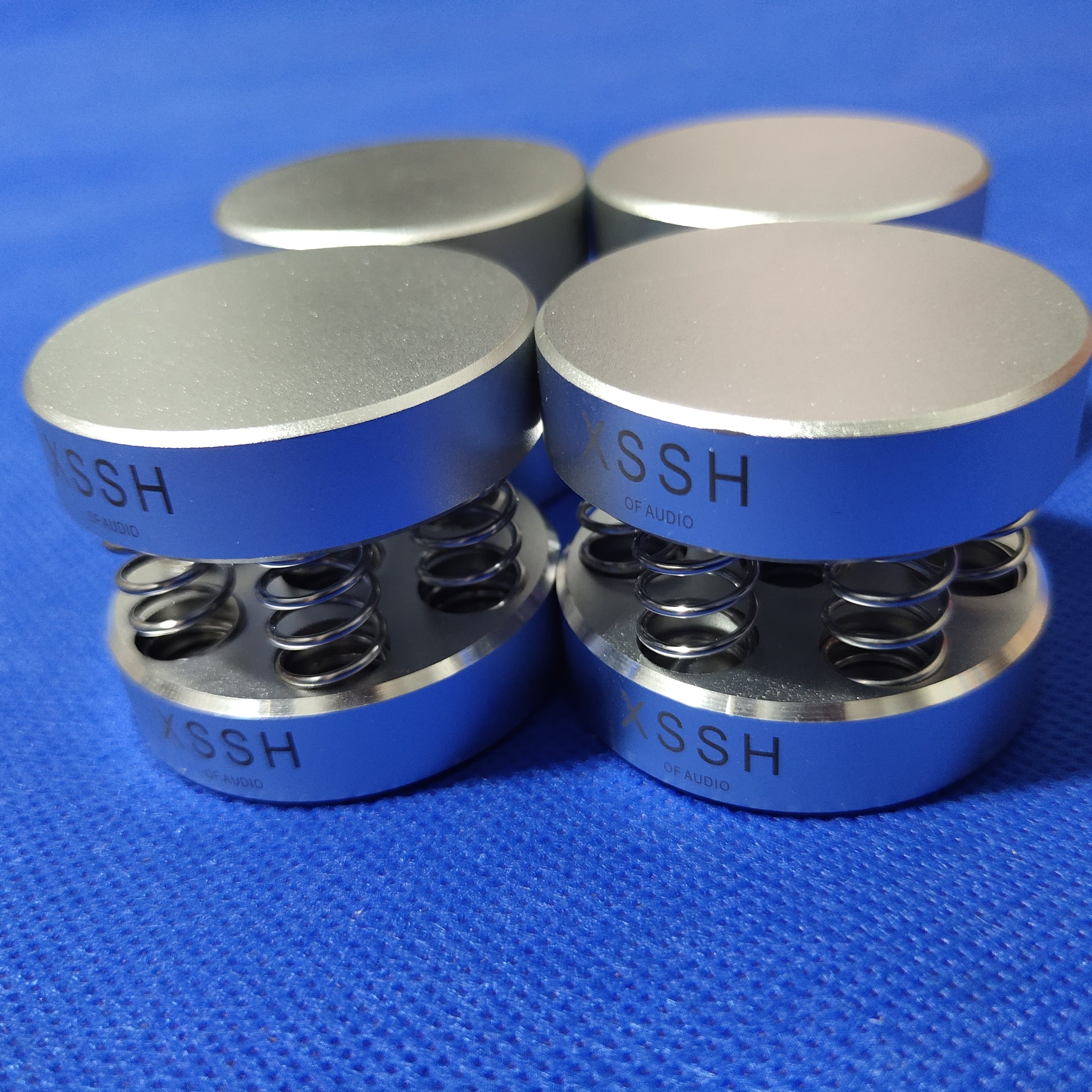 Audio solid aluminum alloy Audiophile Shock Speaker Spike stainless steel spring Damping pad HIFI CD amplifier Stand Feet 4pcs