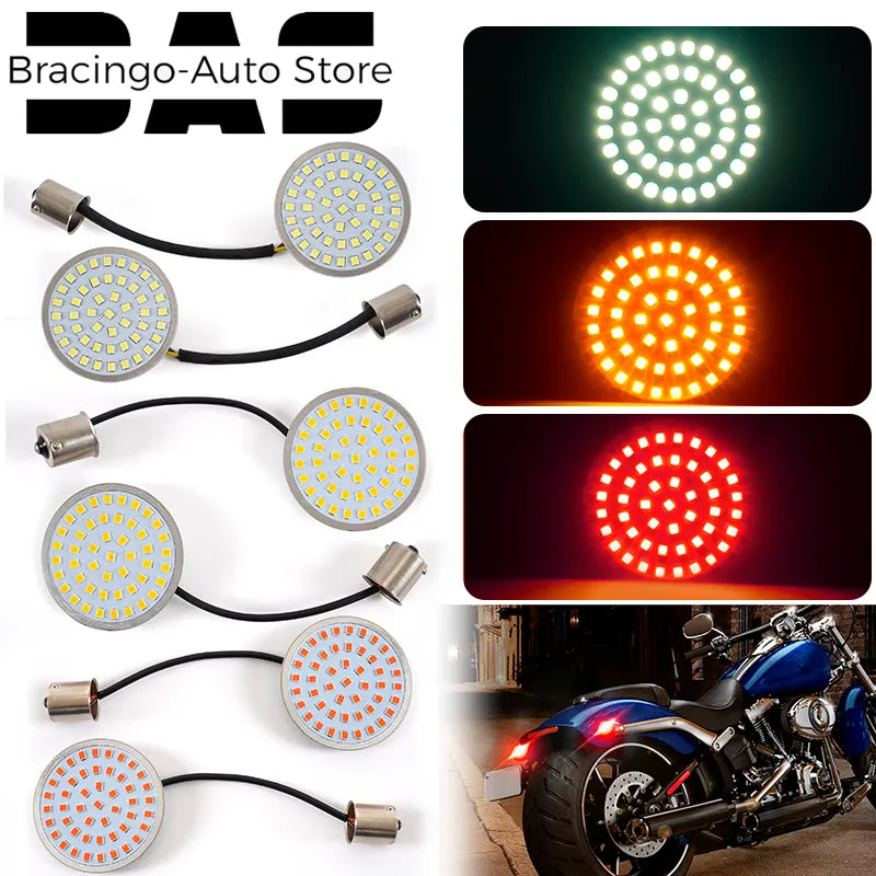 1156 1157 LED Light Turn Signal Bulbs Panel Inserts Rear Front For Harley Davidson Motorcycle Assecories