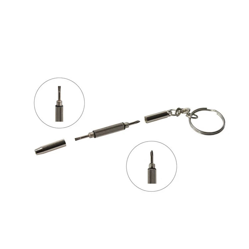Portable 3 In 1 Screwdriver Eyeglass Sunglass Watch Repair Screwdriver Set Keychain Stainless Steel Mini Screwdriver Hand Tools