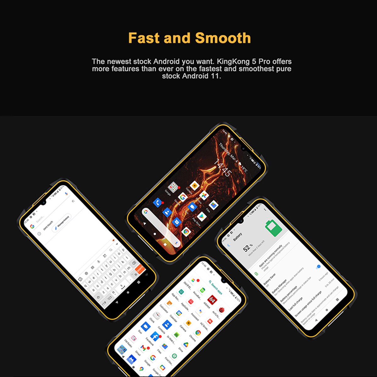 Cubot KingKong 5 Pro Rugged Smartphone 6.088" IP68/IP69K 8000mAh Cellphone Android 11 OS 48MP Triple Camera 4GB+64GB Phone