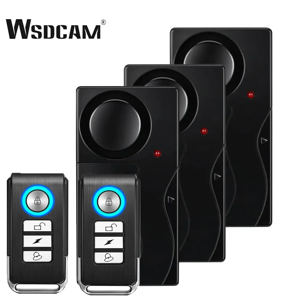 WSDCAM Wireless Vibration Alarm with Remote Control Anti-Theft Alarm Door and Window Alarm Motorcycle Bicycle Security Sensors