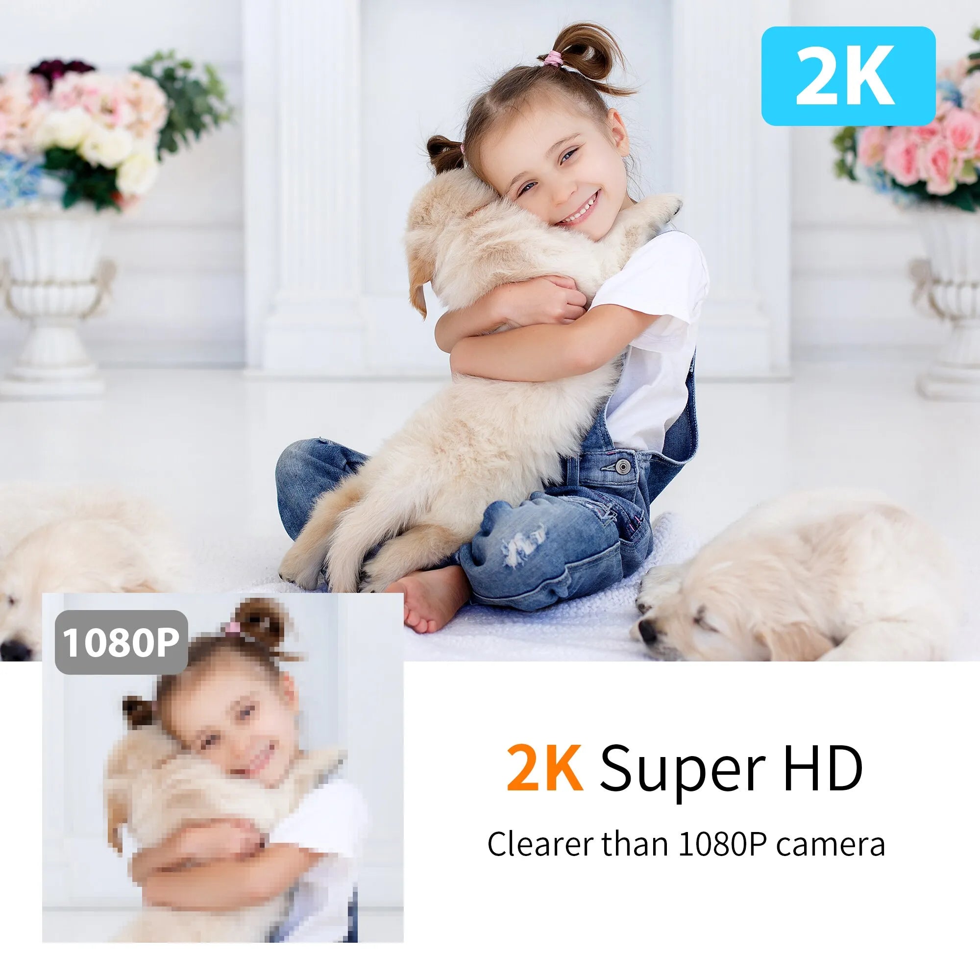 IP Camera KAWA 2K Indoor WiFi Surveillance Camera Security Baby/Pet Monitor Wireless Smart Home Night Vision 360 Track AI Detect