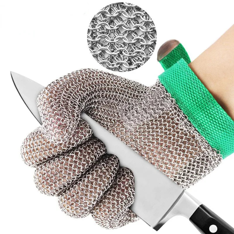 Stainless Steel Ring Mesh Gloves Anti Cut Knife Resistant Chain Mail Hand Protection Kitchen Butcher Glove
