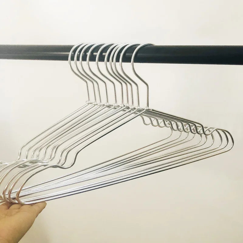 10pcs Metal Clothes Hangers Aluminum Alloy Non-Slip Adult Hanger Gold Silver Wardrobe Coat Drying Rack