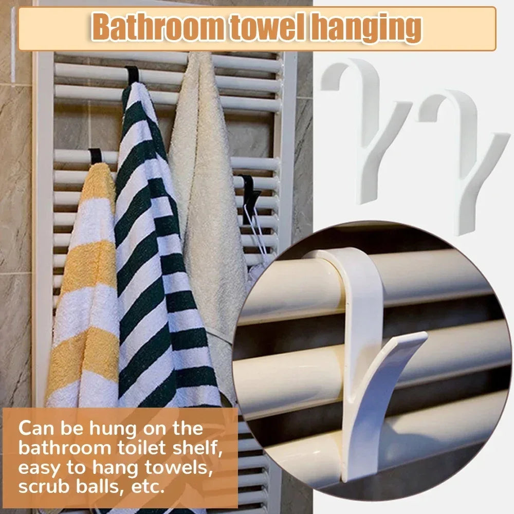 Hanger for Heated Towel Radiator Rail Bath Hook Holder Clothes Hanger Bathroom Drying Towel Scarf Rack Coat Holders