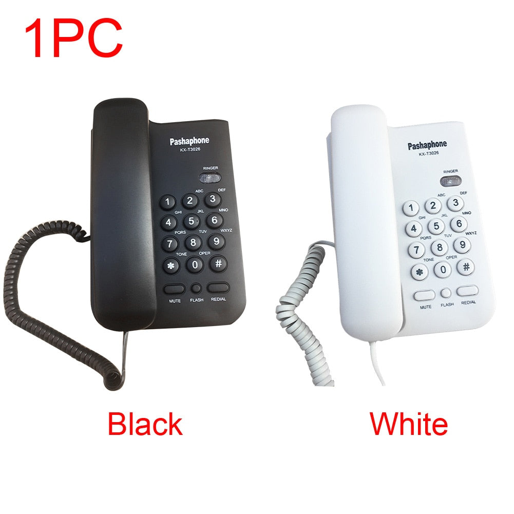 Home Office Wall Mounted Mini Portable Big Button Loud Sound Plastic Callback Corded Telephone Business Landline Hotel Caller ID