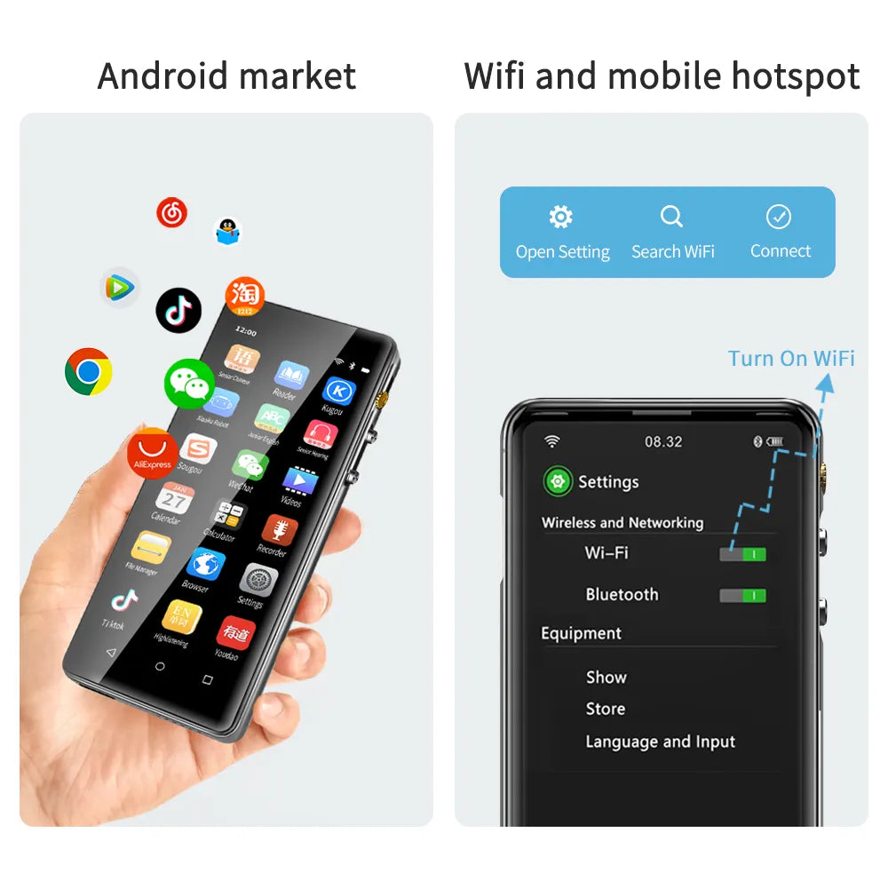 Deelife WIFI MP4 Player Touch with Bluetooth Android MP3 Music Play MP 4