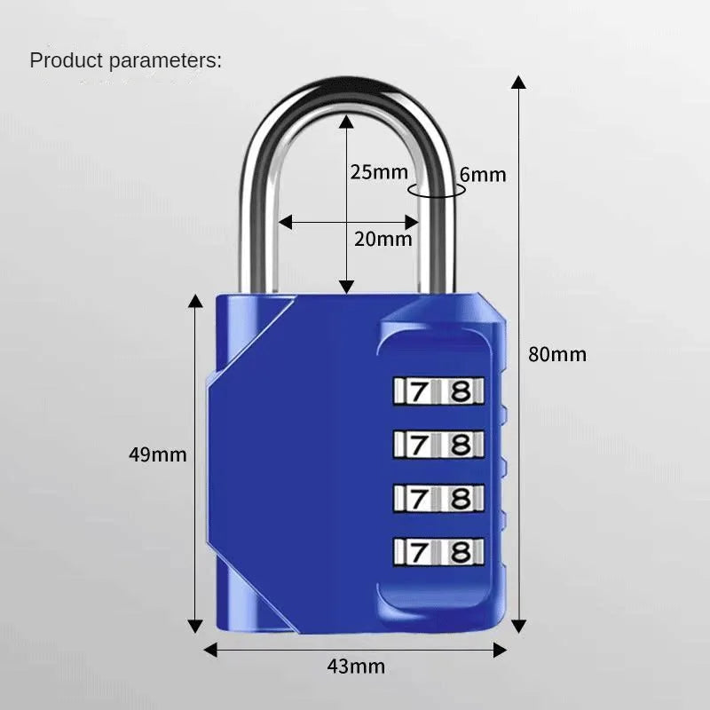 Can Set Your Own Password Padlock for Wooden box Small Furniture Cabinet Drawer Suitcase Storage Bag gym Digit Combination Lock