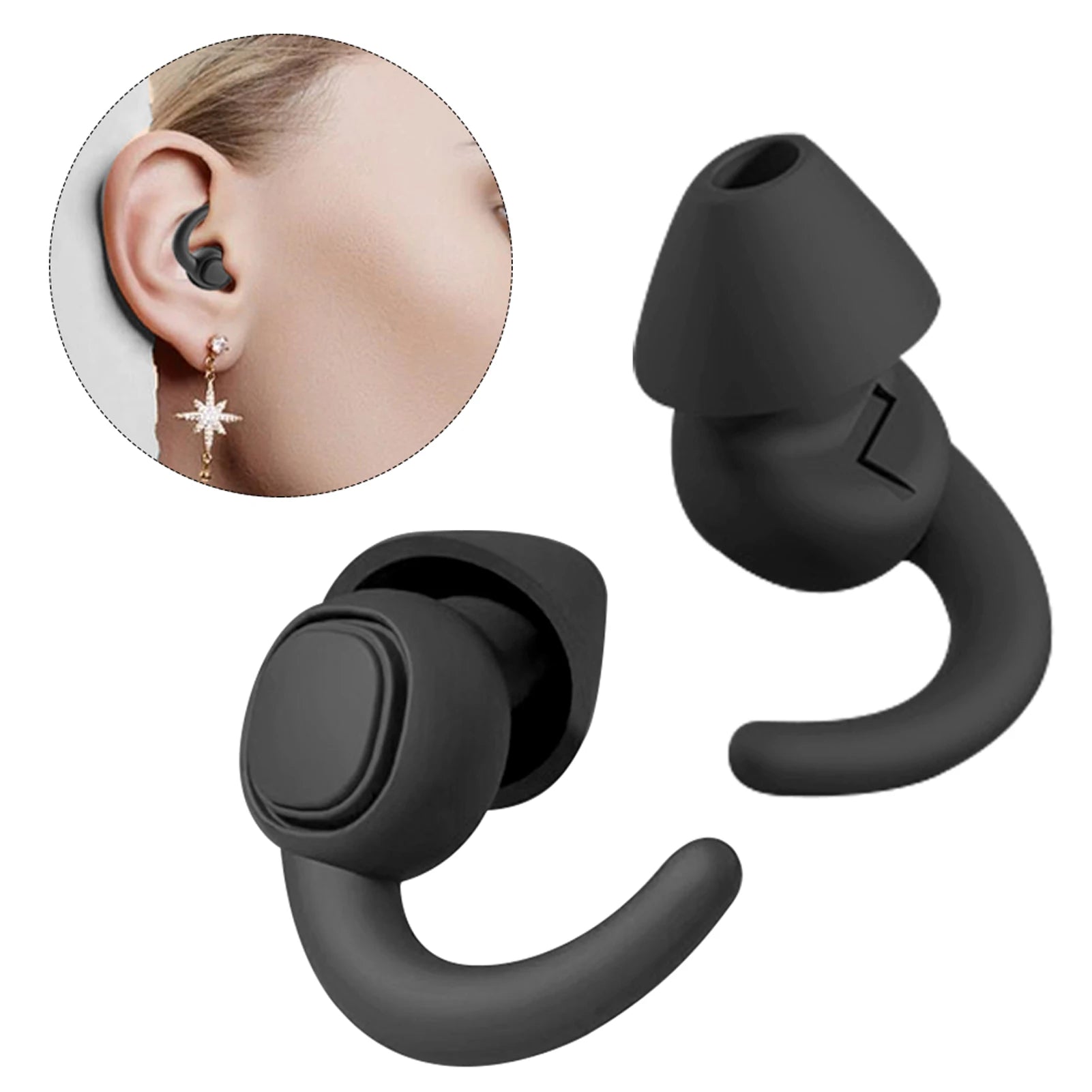 1pair Noise Canceling Travel Dormitory Portable Sleeping Swimming Work Washable Reusable Airplane Snoring Ear Plug Waterproof