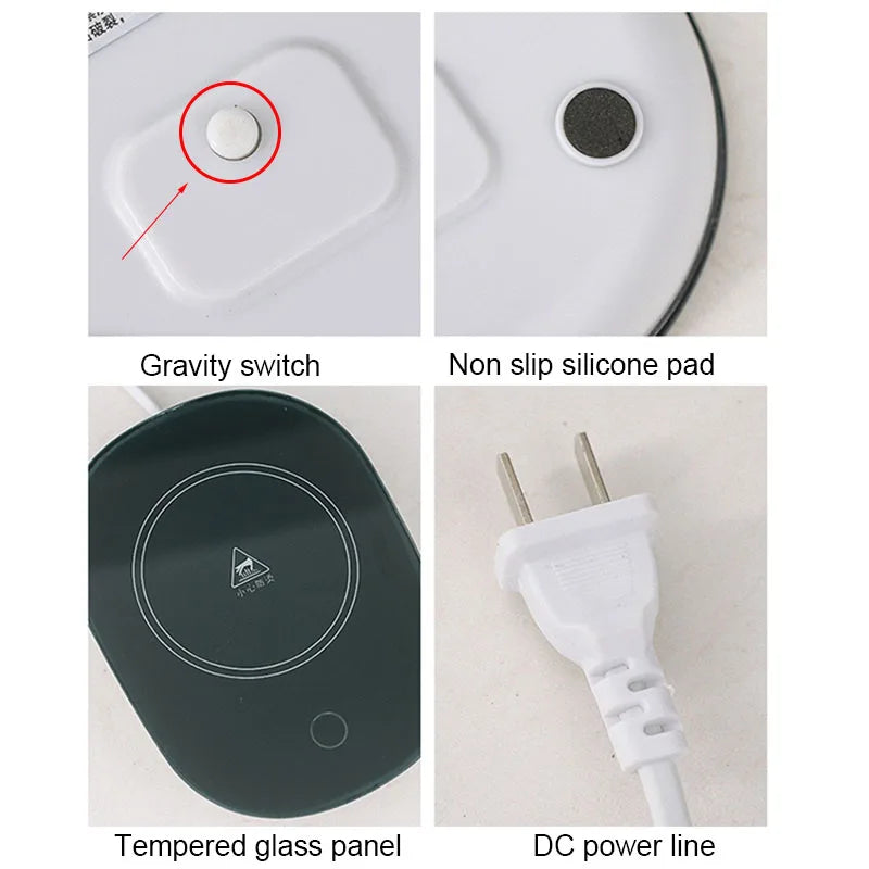 Electric G-Sensor Cup Heater Mug Warmer Mat 55°C Smart Thermostatic Cup Coaster Tea Coffee Milk Heating Dish Pad 220V