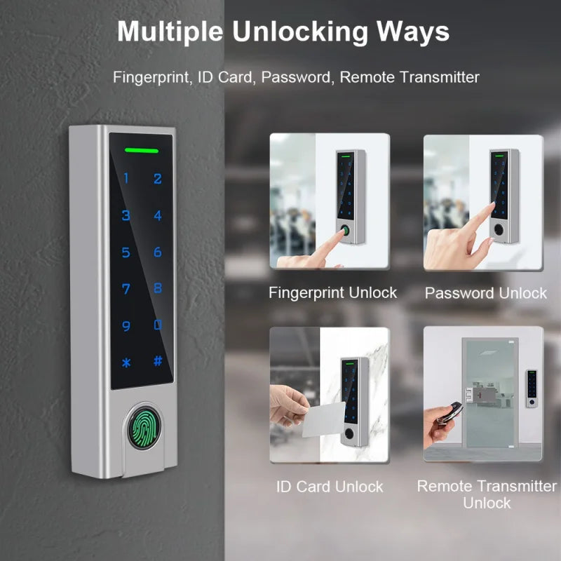 Electronic Fingerprint Smart Door Lock Kit Anti-theft Invisible Digital Lock With Remote Controller Waterproof Keypad