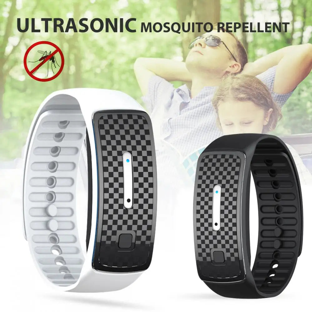 Ultrasonic Mosquito Repellent Bracelet Outdoor Portable Mosquito Repellent Electronic USB Rechargeable Bionic Wave Anti Mosquito