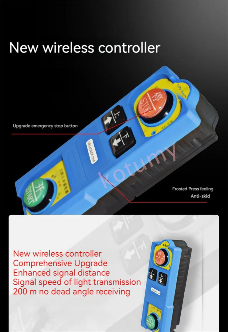 Electric Hoist Crane Portable Lifter Overhead Garage Winch With Wired/Wireless Remote Control 600kg 12m/20m/30m Steel Wire Rope