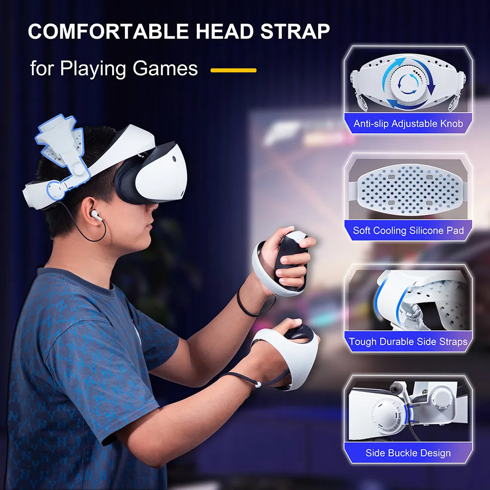 Head Strap For PlayStation VR2 Adjustable Head Strap Breathable Comfort Headband Replacement for PS VR2 Headset Accessories