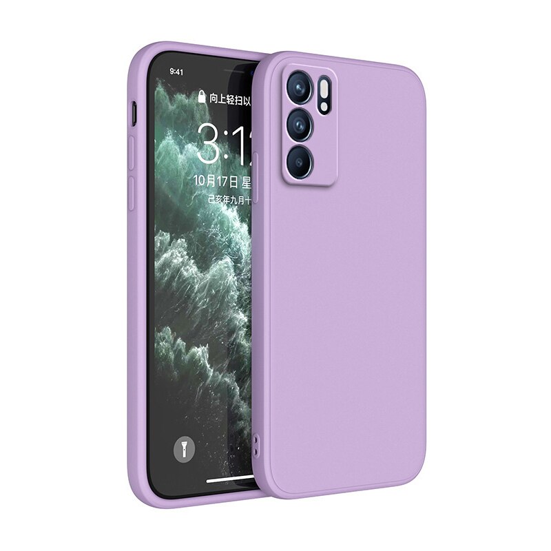 Square Liquid Silicone Case for OPPO Reno 6 Pro Plus Ultra Thin Protect Funda Reno6 6Pro ProPlus 5G Original Phone Cover Classic