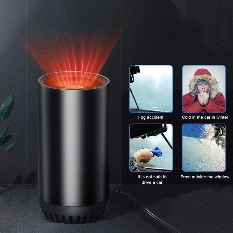 12V Heater for Auto Car Heater Cup Shape Car Warm Air Blower Electric Fan Windshield Defogging Demister Defroster Portable Car