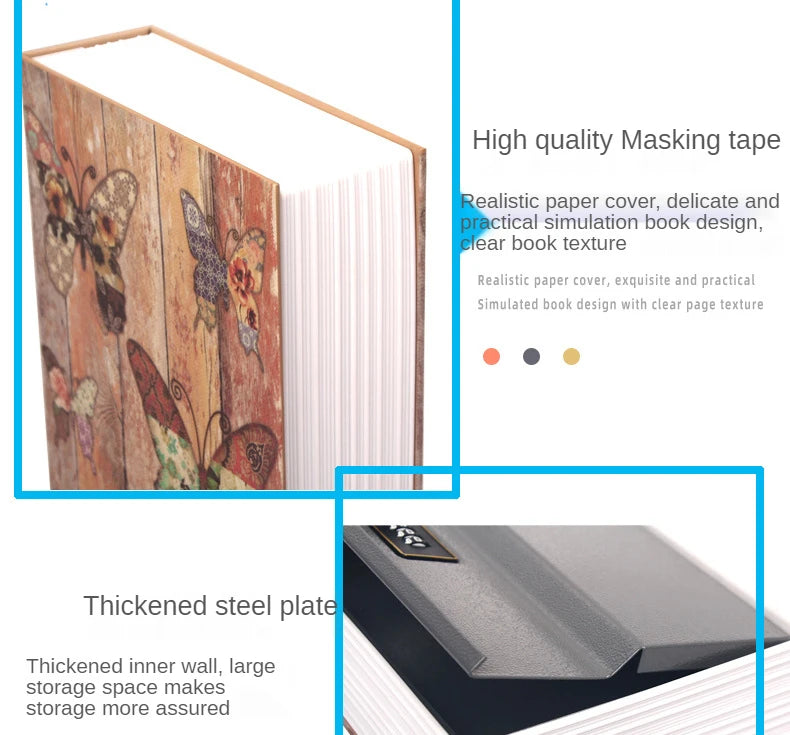 Book Safe Box Password Box with Lock Student Hidden Mobile Phone Storage Box Simulation Net Celebrity Adult Home Piggy Bank