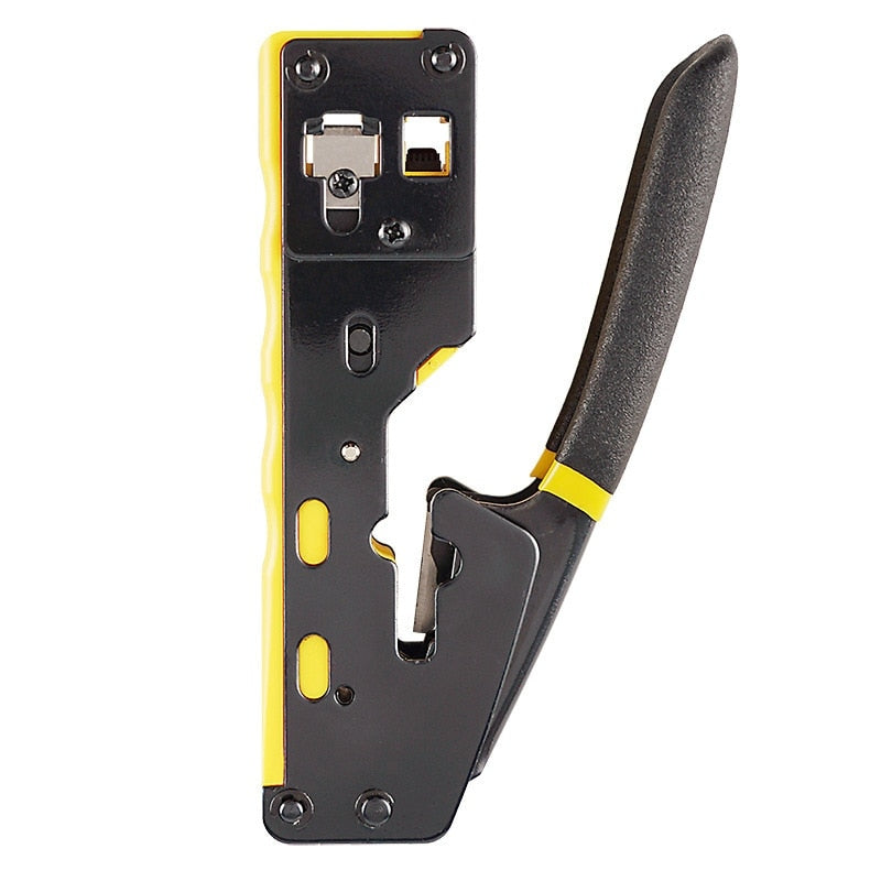 AMPCOM RJ45 Crimper Pass Through RJ45 Crimping Tool For CAT6 CAT5E Pass Thru Ethernet Modular Plugs 8P8C RJ11 Connectors