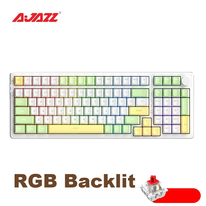 Ajazz AK992 92 Keys DIY Switch Keyboard Red Green Brown Shaft Hot-swap Mechanical Keyboard with RGB/White/No Backlit Optional