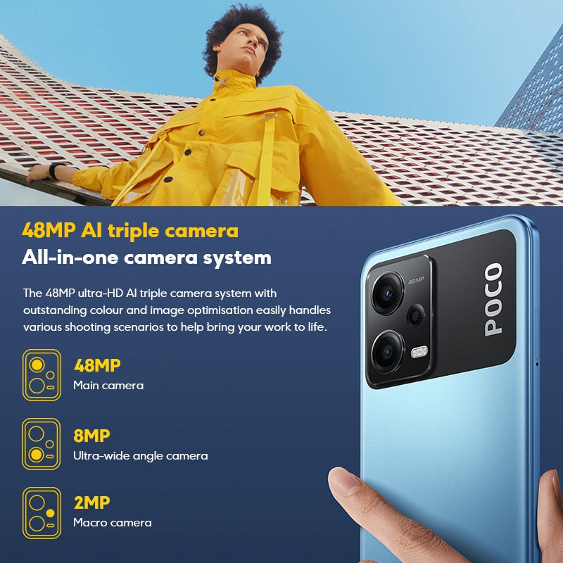 Global Version POCO X5 5G 6GB 128GB / 8GB 256GB Snapdragon 695 120Hz FHD+ AMOLED DotDisplay 33W Charging 5000mAh NFC