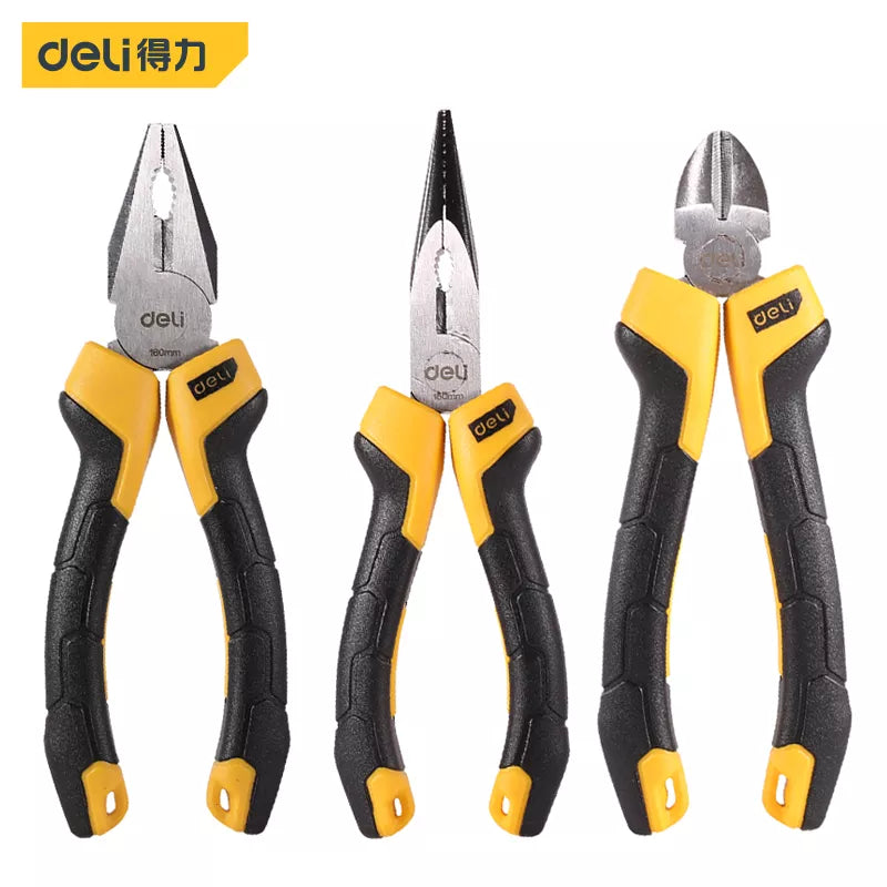 Deli Multifunctional Diagonal Pliers Needle-nose Pliers Hardware Tools Universal Wire Cutters Professional Tools Hand Tools