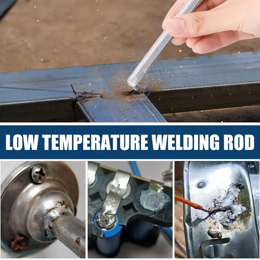 20/10Pcs Low Temperature Easy Melt Aluminum Universal Silver Welding Rod Cored Wire Rod Solder No Need Solder Powder Weld Bar