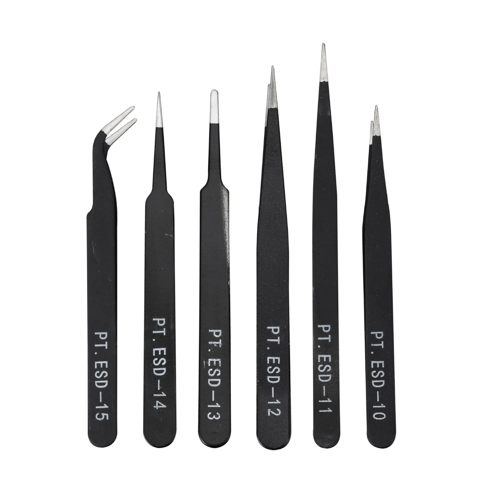 ESD Anti-Static Stainless Steel Tweezers Precision Maintenance Industrial Repair Curved Tool Home Working Model Making Hand Tool