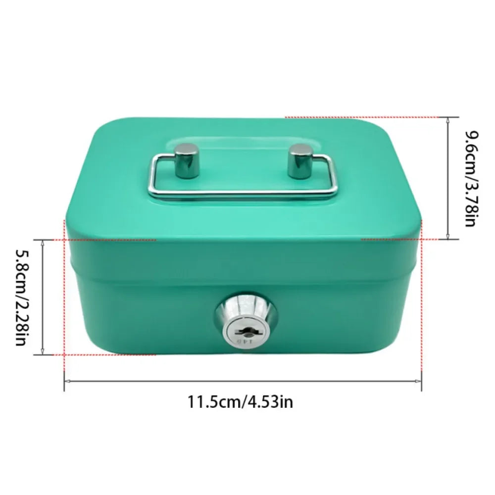Money Safe Box Small Safes Deposited Key Box Steel Stash Box for Money Safe Locker Security Metal Cash Box