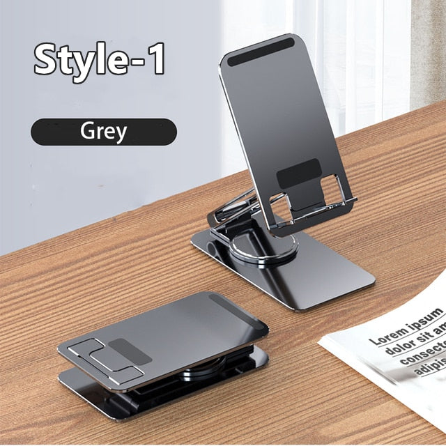 360° Metal Desk Mobile Phone Holder Stand For iPhone iPad Xiaomi Adjustable Desktop Tablet Holder Cell Phone Stand 5.0