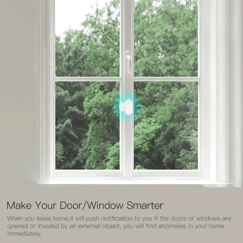 Tuya Smart Life Wifi Smart Window Door Sensor Open Close Detector Smart Home Security Protection Via Alexa Google Home 1/5PC