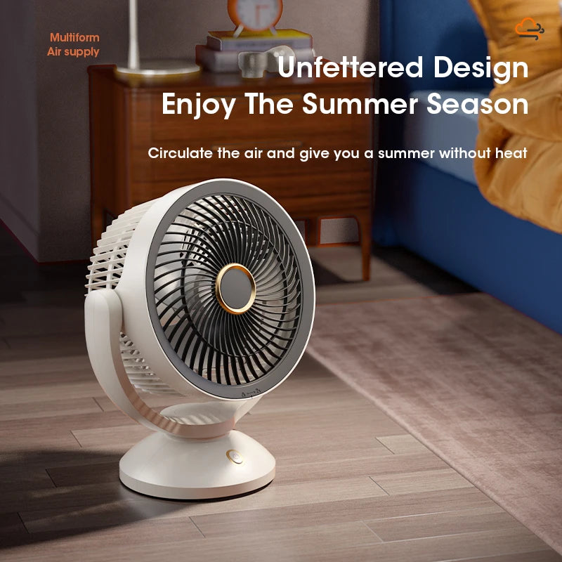 Air Circulation Floor Standing Fan 4000mAh Night Light Wall Mounted Electric Fan Strong Winds Rechargeable Desktop Cooling Fan