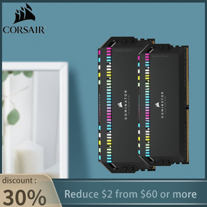 Corsair ddr5 RGB Ram DOMINATOR®  PLATINUM RGB First Edition  2x16GB DDR5 DRAM 5600MHz Desktop  Memory Pc  Desktop Ram — Black